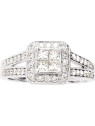 Solitaire princesse diamant or blanc 0.75CT