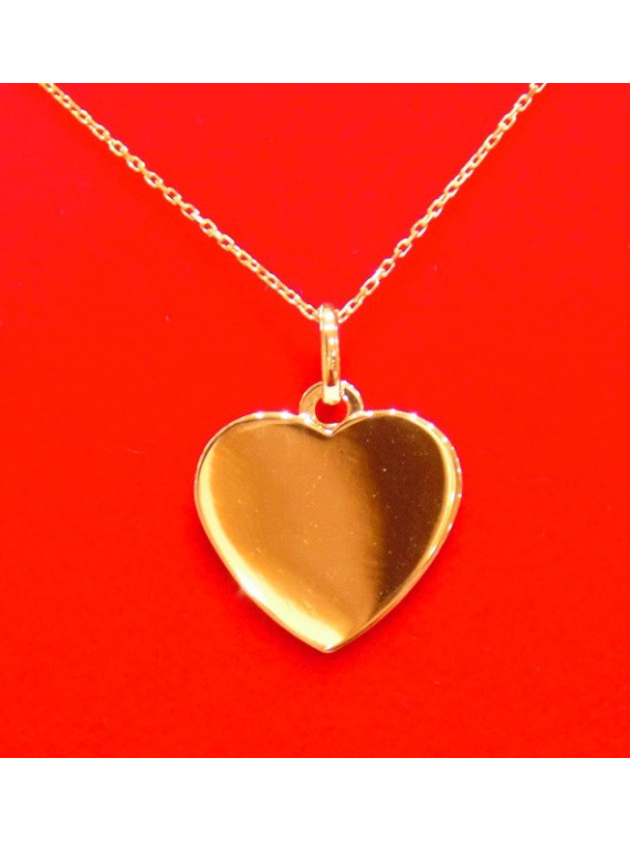 Pendentif coeur à graver avec sa chaine 