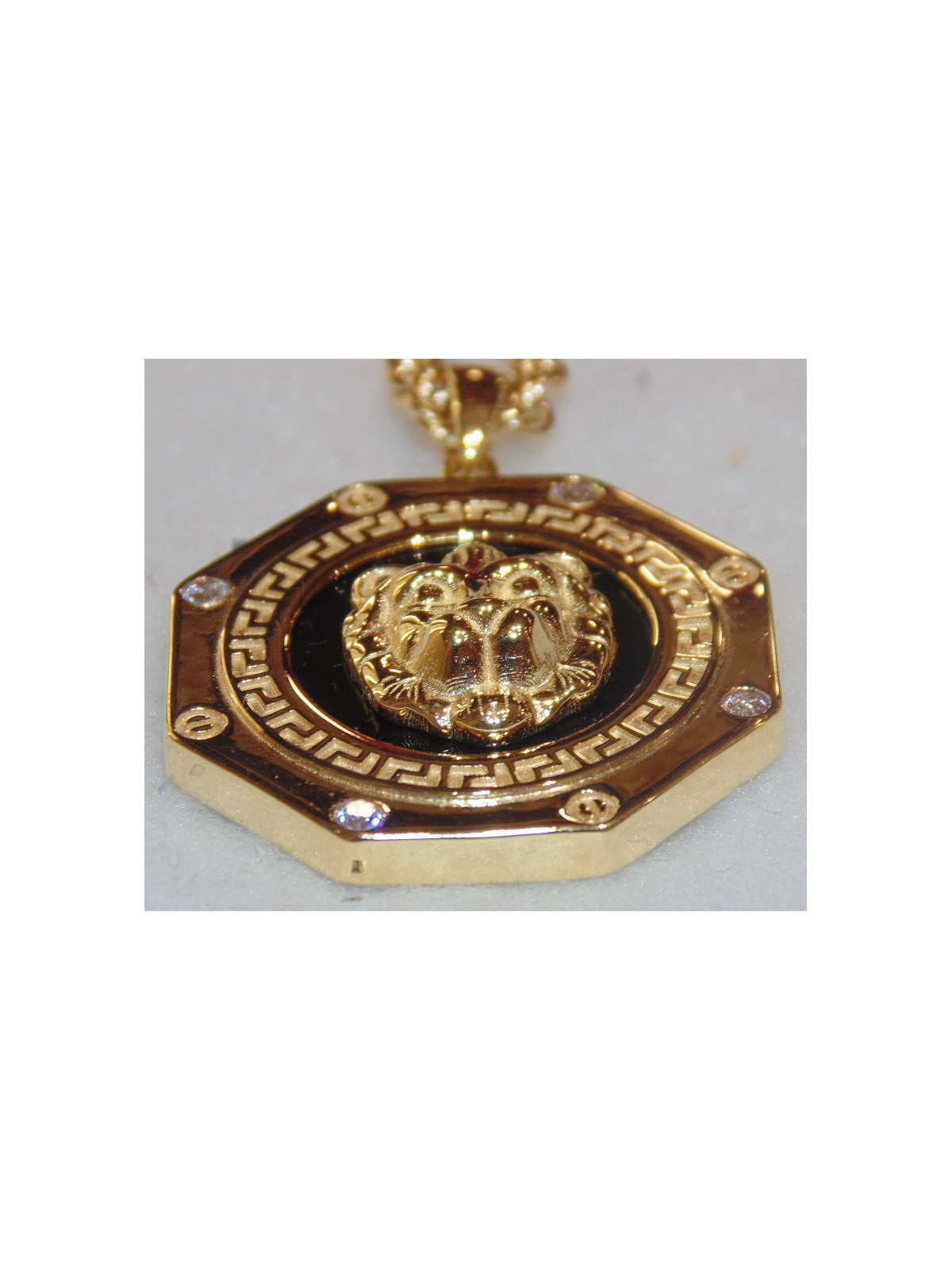 Pendentif Octogonale lion onyx