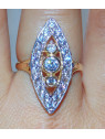 Bague Marquise Oxydes de Zirconium Or 18 Carats