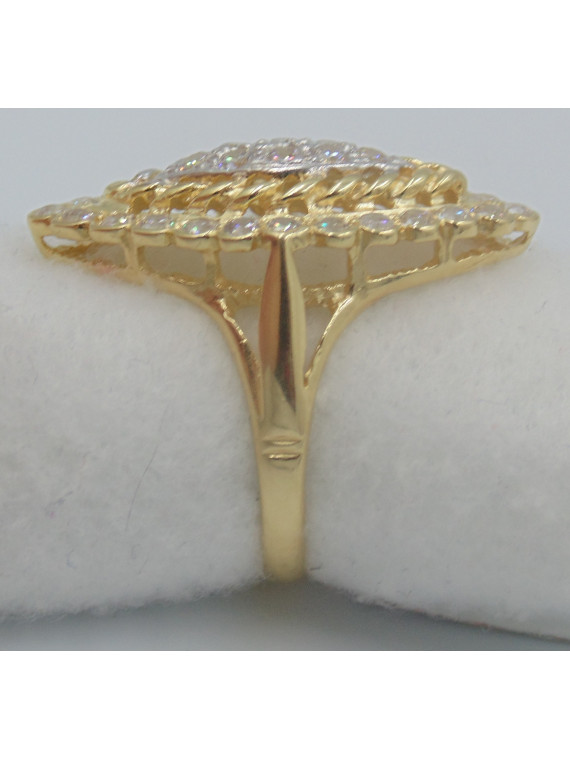 Bague Marquise Oxydes de Zirconium Or 18 Carats 