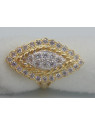 Bague Marquise Oxydes de Zirconium Or 18 Carats 