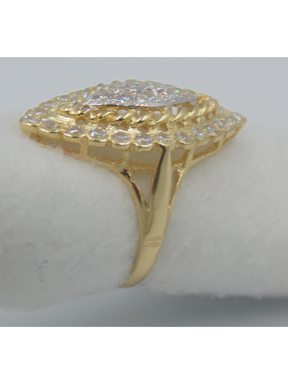 Bague Marquise Oxydes de Zirconium Or 18 Carats 