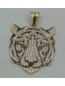 Pendentif Lion Oxydes de Zirconium Or 18 Carats