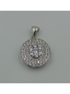 Pendentif Rond Oxydes de Zirconium Or 18 Carats