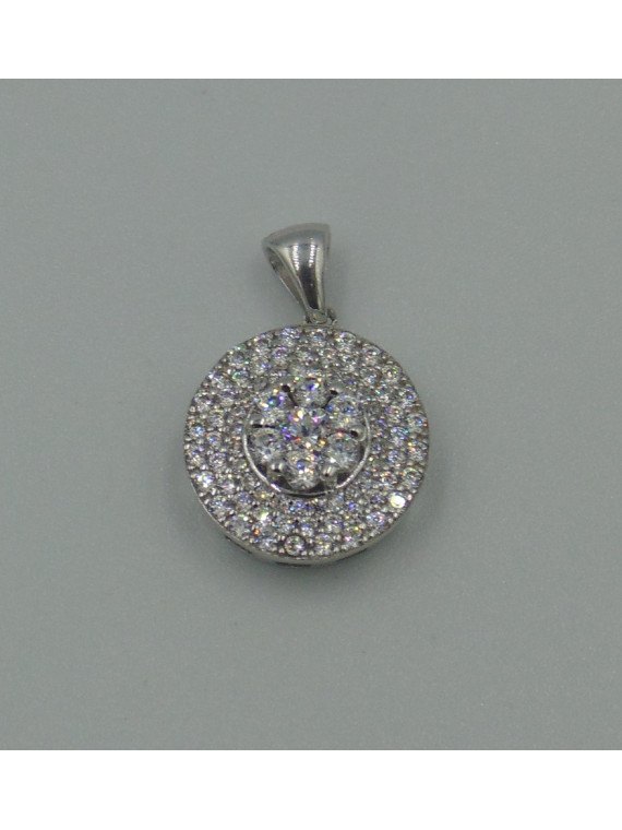 Pendentif Rond Oxydes de Zirconium Or 18 Carats