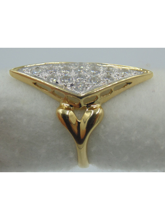 Bague Marquise Oxydes de Zirconium Or 18 Carats