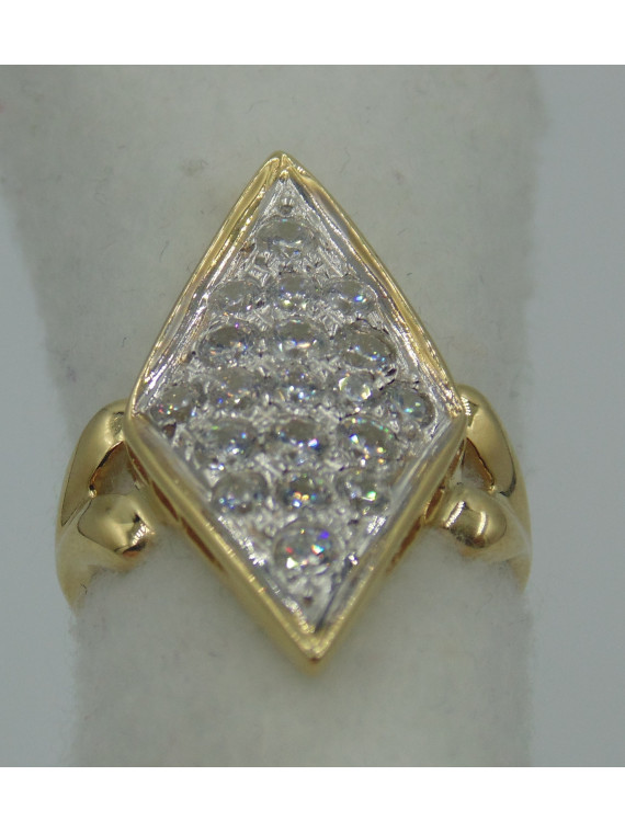 Bague Marquise Oxydes de Zirconium Or 18 Carats