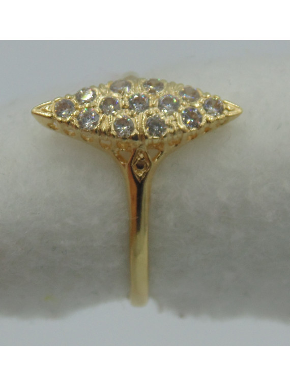 Bague Marquise Oxydes de Zirconium Or 18 Carats 