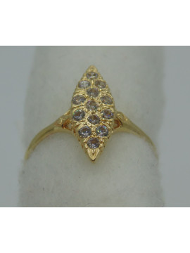 Bague Marquise Oxydes de Zirconium Or 18 Carats 