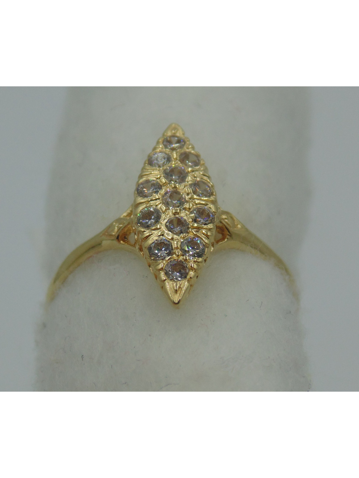 Bague Marquise Oxydes de Zirconium Or 18 Carats 