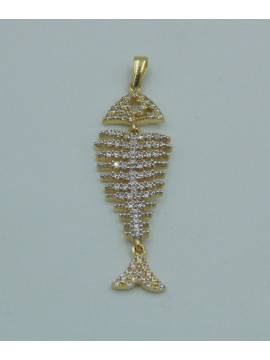 Pendentif Poisson Oxydes de Zirconium Or 18 Carats