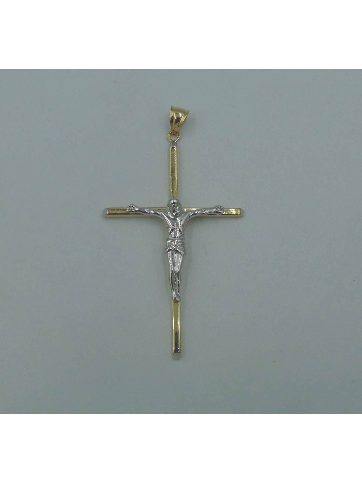 Pendentif Croix Or Jaune et Blanc 18 Carats