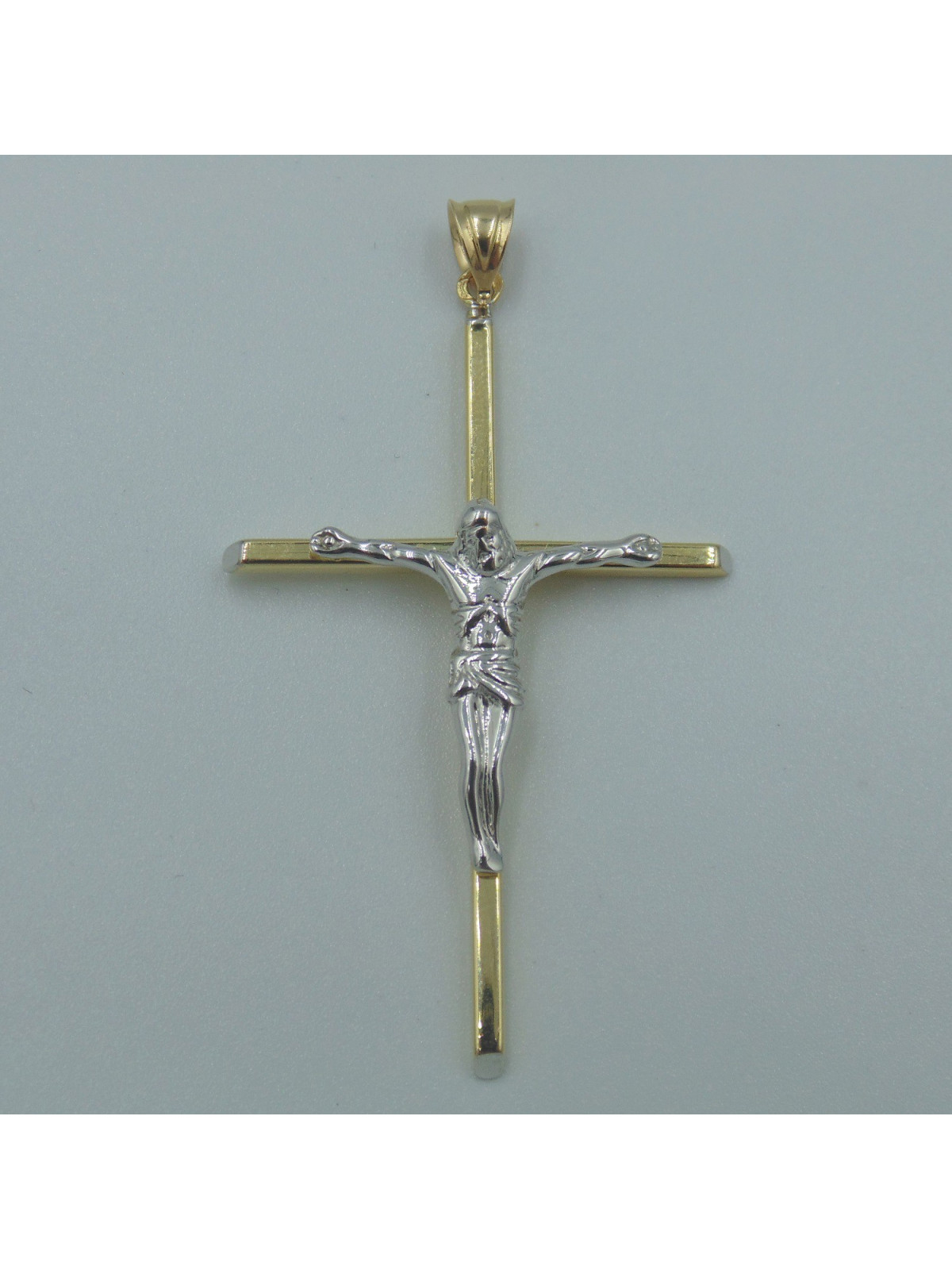 Pendentif Croix Or Jaune et Blanc 18 Carats