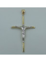 Pendentif Croix Or Jaune et Blanc 18 Carats