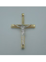 Pendentif Croix Or Jaune et Blanc 18 Carats