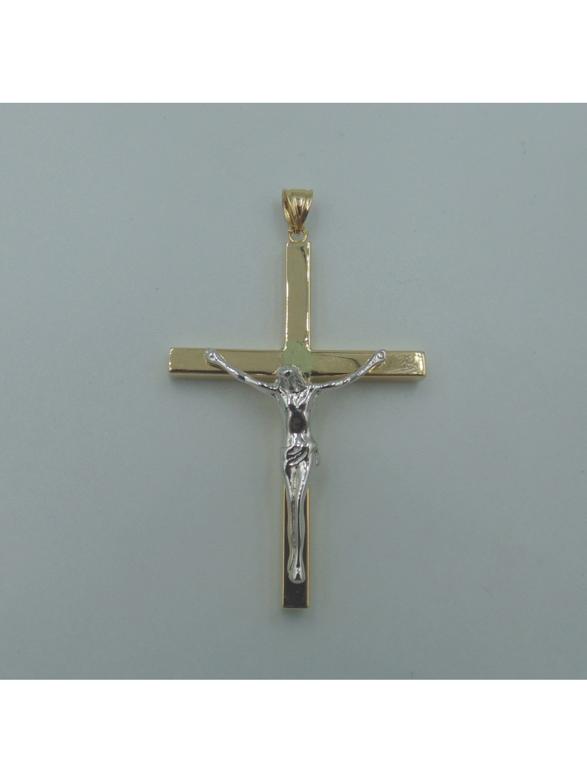 Pendentif Croix Or Jaune et Blanc 18 Carats