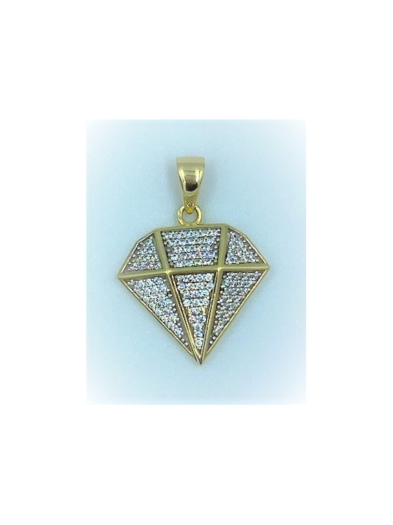 Chaîne corde et son pendentif diamant Or 18 Carats