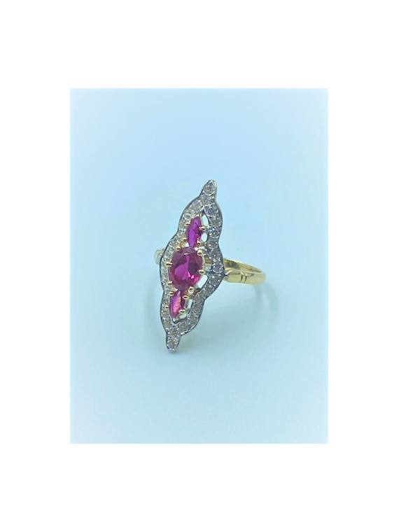 Bague Marquise Rouge Or 18 Carats