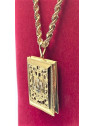 Chaîne corde et son pendentif Livre du Coran Or 18 Carats