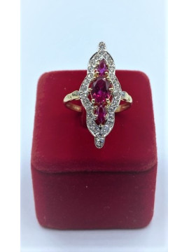 Bague Marquise Rouge Or 18 Carats