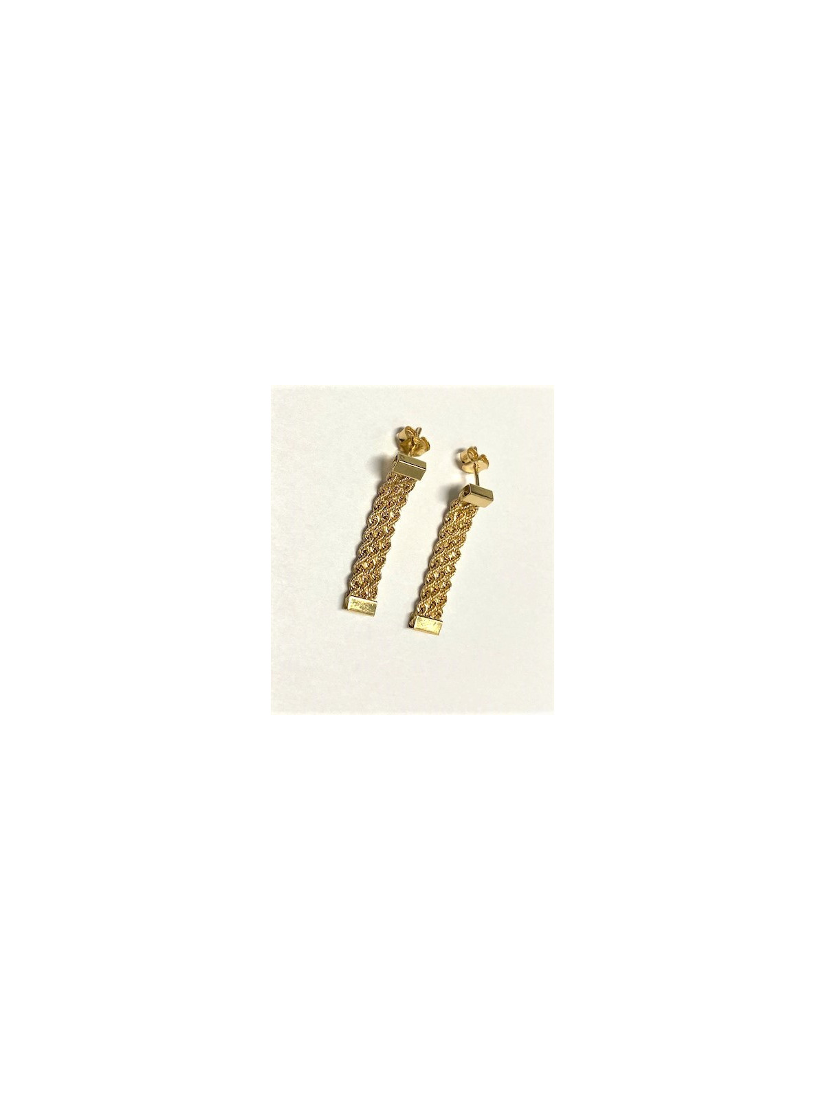 Boucles D'oreilles triple Corde Or 18 Carats 