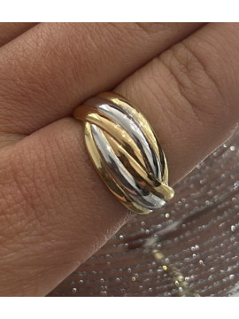 Bague Spirale or jaune et blanc 18 carats