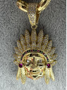 Pendentif Indien or 18 carats et zirconium