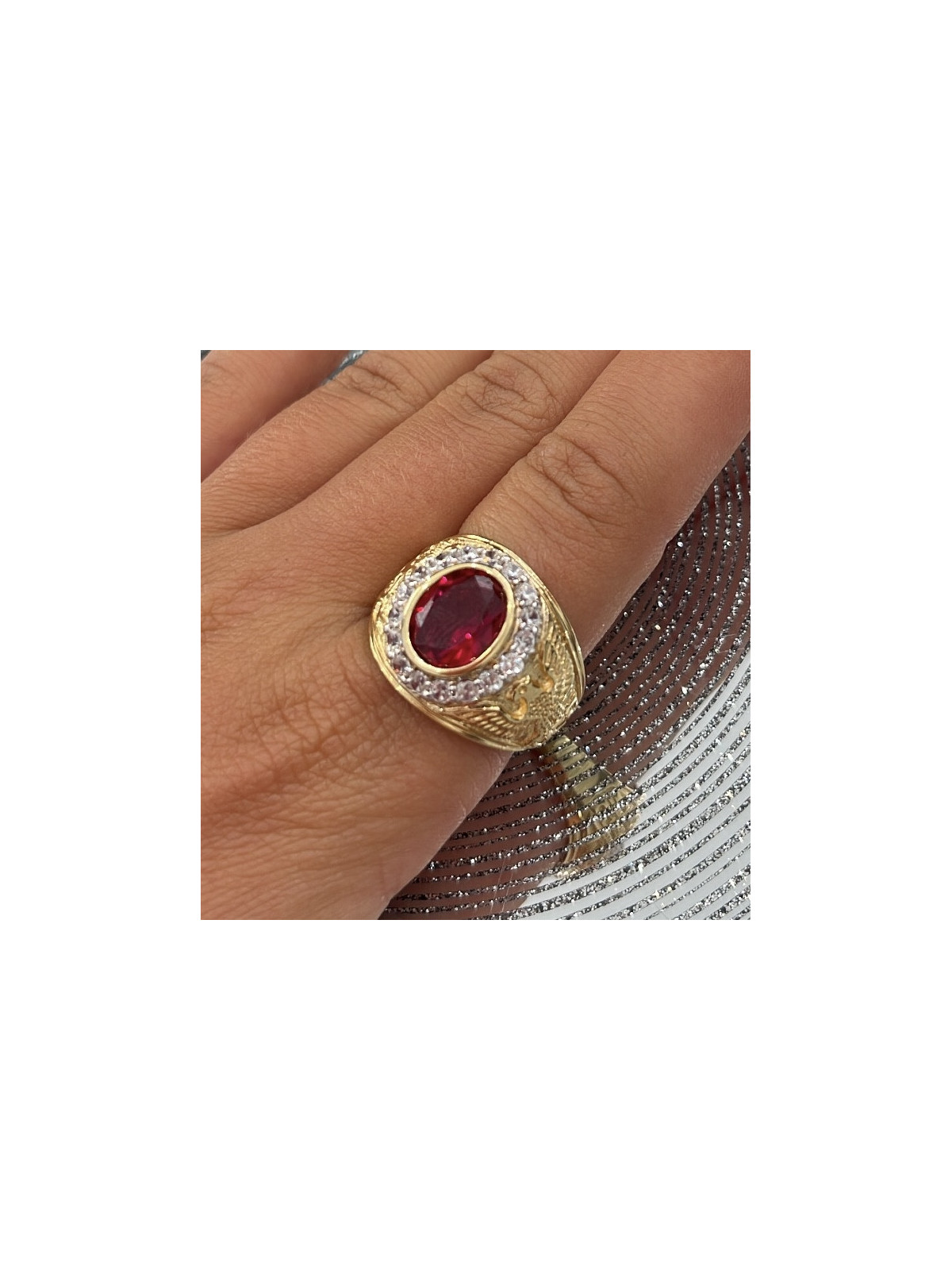 Bague Universitaire Shine red 