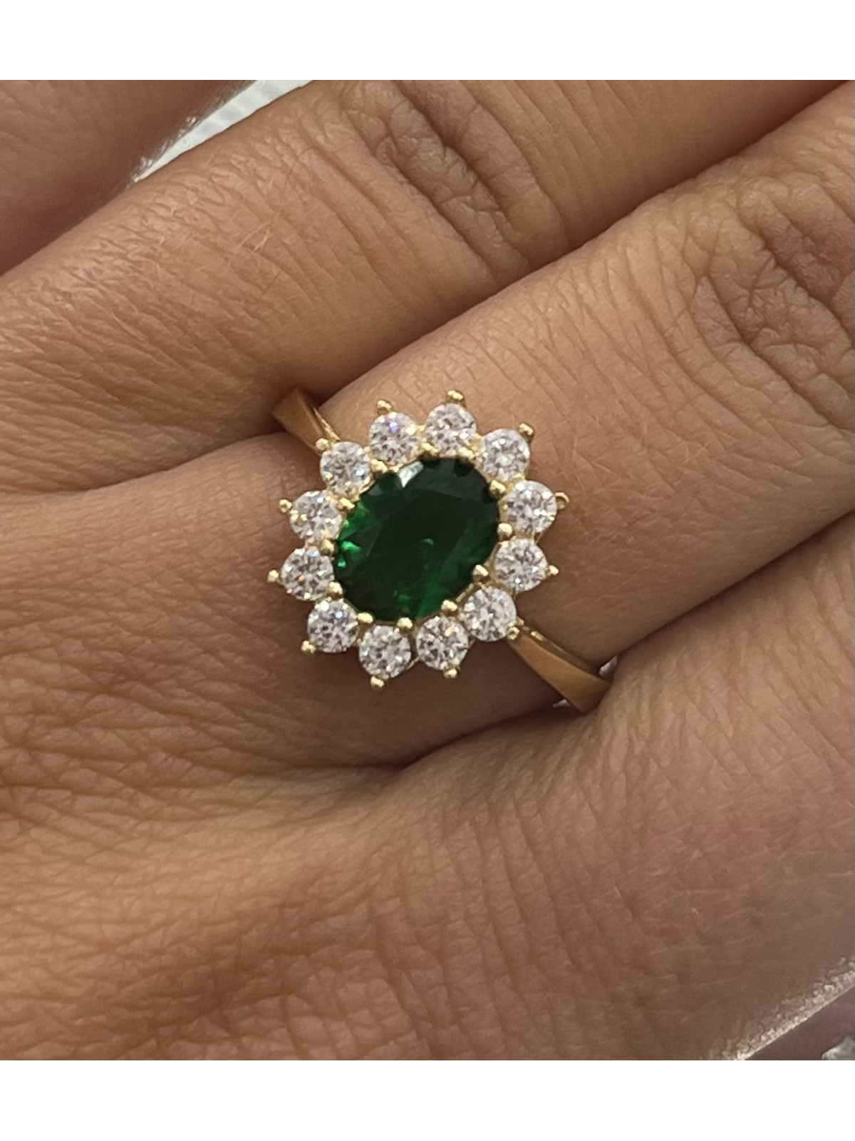 Bague Petite Fleur Verte