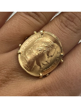 Bague porte pièce enfoncé 20 francs 