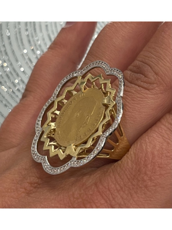 Bague porte pièce Florale