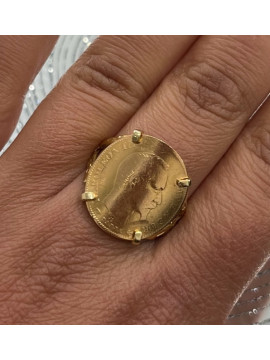 Bague porte pièce enfoncé 10 francs 